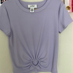 Purple crop top with heart